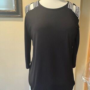 89th & Madison Black Top with Silver Accents